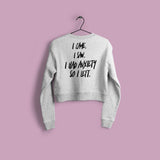 ANXIETY CROP TOP SWEATER - GREY